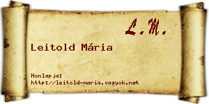 Leitold Mária névjegykártya
